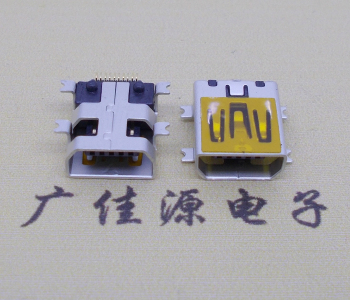 连云港迷你USB插座,MiNiUSB母座,10P/全贴片带固定柱母头