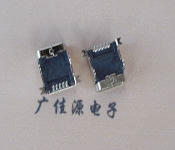 连云港 MINI USB 5PF 90°SMT前插后贴电源接口