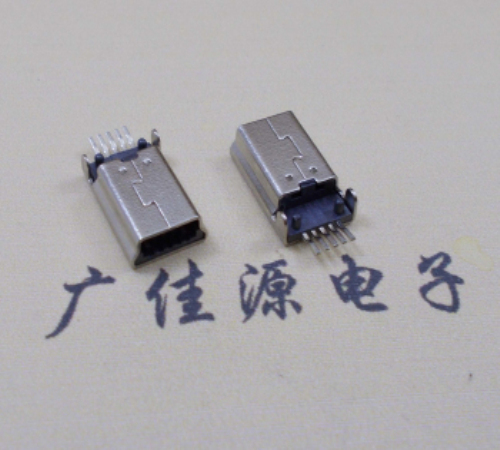 连云港MINI USB公头 5pin端子贴板带柱 10.7mm体长
