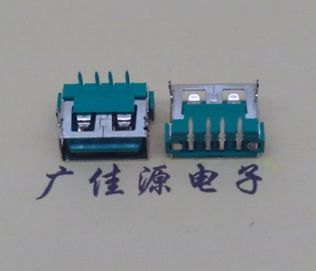 连云港USB2.0接口|AF90度母座|卧插直口|绿色胶芯