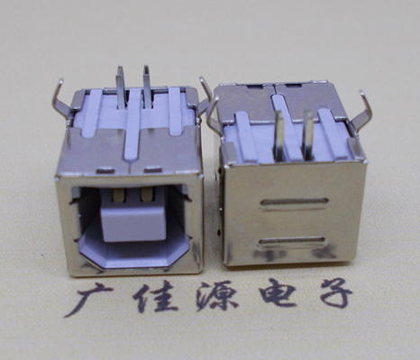 连云港USB BF90度母座 打印机接口 卧式插板DIP白胶