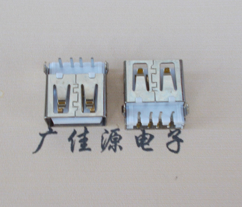 连云港USB母座接口 AF90度沉板1.9引脚4P插件白胶芯直边