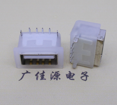 连云港卧式后两脚DIP插板USB AF 2.0防水母座,反向插A公头连接器