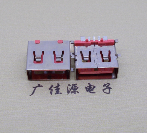 连云港全贴片USB AF 5P大电流母座,接地线功能胶芯6.5MM