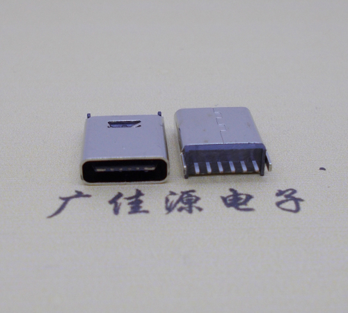 连云港直立式插板Type-C6p母座连接器高H=10.0mm