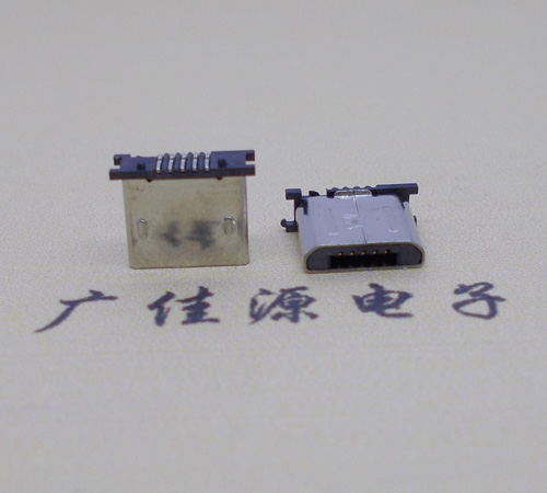 连云港MICRO USB 5P公头短体5.6mm立贴带柱无卡勾