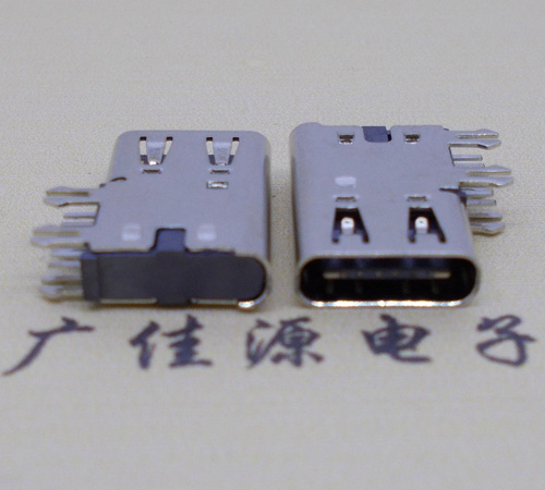 连云港侧插USB3.1接头座子.90度type-c母座.6p侧插连接器