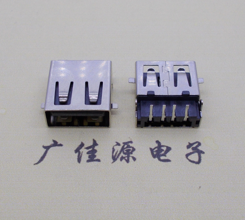 连云港usb2.0 AF90°母座沉板1.9mm带弹片前贴后插