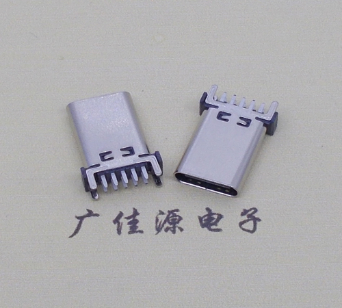 连云港立式type c10p母座端子插板可过大电流充电和数据传输，高度H=13.10、13.70、15.0mm