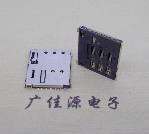 连云港NANO SIM 自弹式卡座 1.37H 带CD测试7Pin 手机卡座连接器