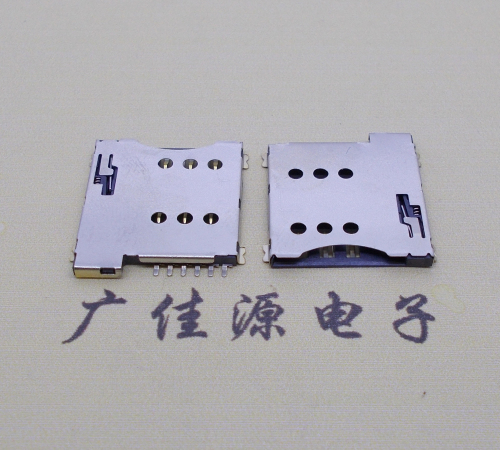 连云港手机自弹卡座 MICRO SIM 1.35H 6P PUSH卡座连接器